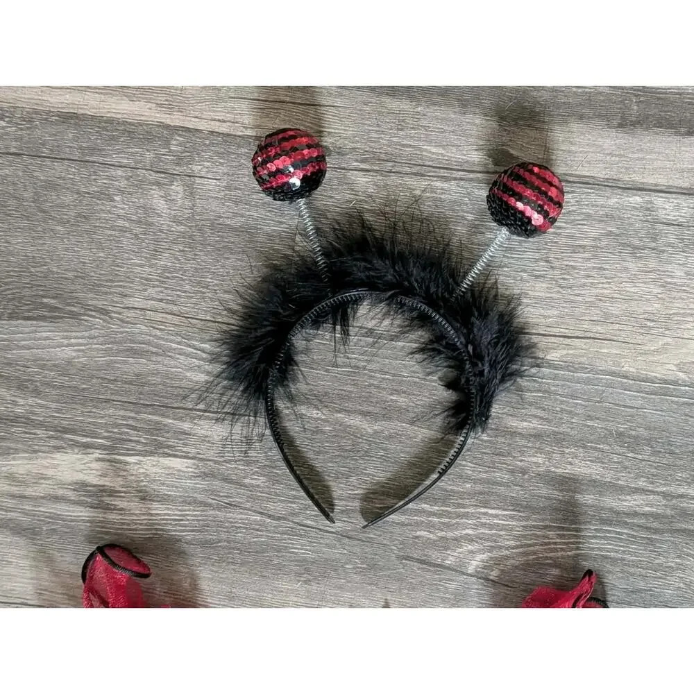 Lady Bug Toddler Halloween Costume Dress Headband Girls Size 3T-4T